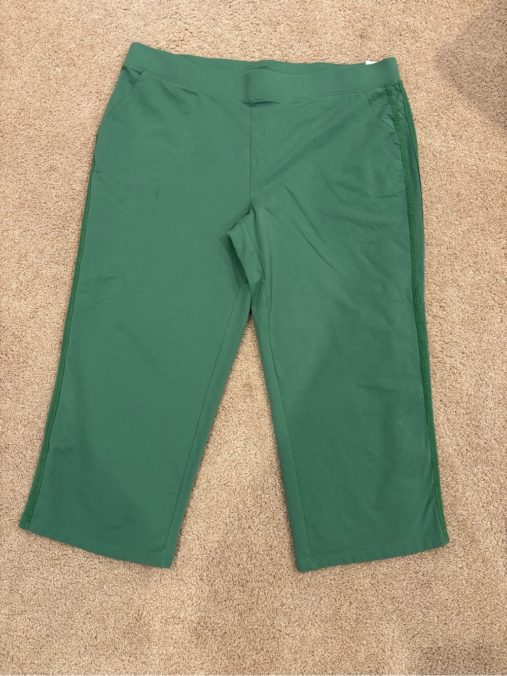 Denim & Co Active Regular French Terry Ankle Pant Juniper Green 2X
